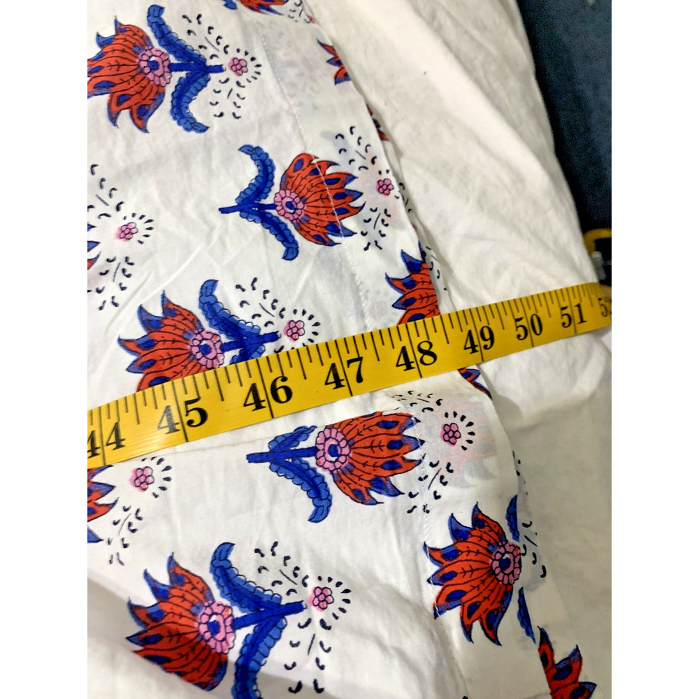 J. Crew 18 Dress Floral Red Blue White Tiered Line Back Smocked Sundress Cottage - Picture 6 of 8